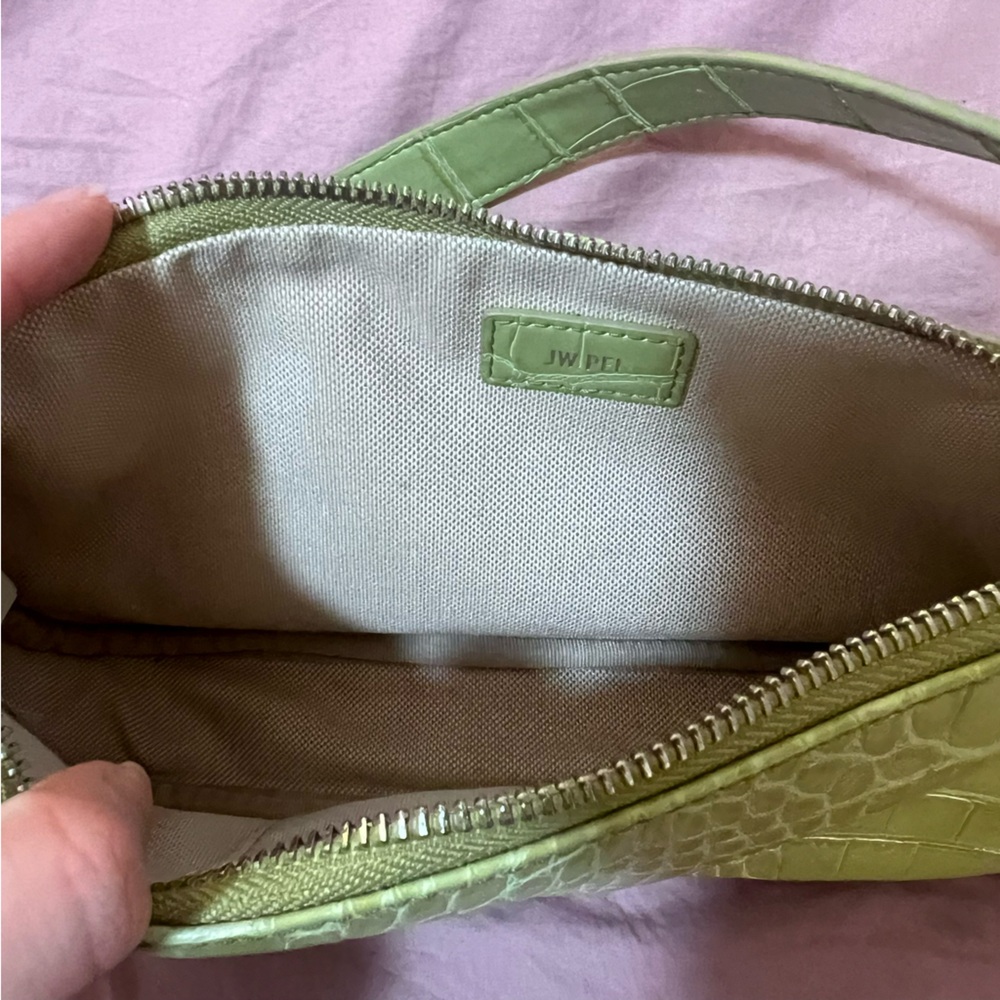 JW Pei Eva Shoulder Handbag in Sage Green Croc - Picture 4 of 5